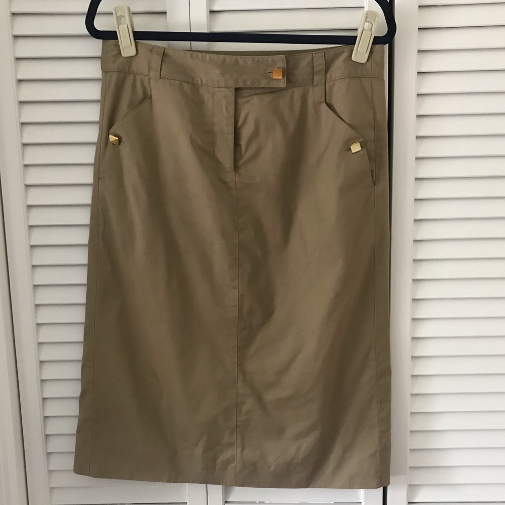 Tory Burch khaki midi pencil skirt